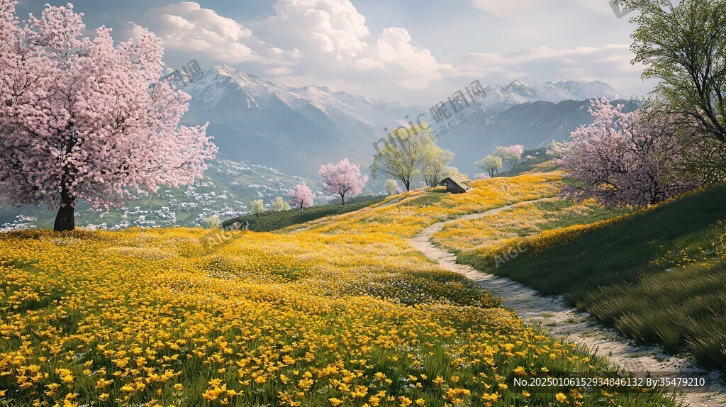 唯美花田場景