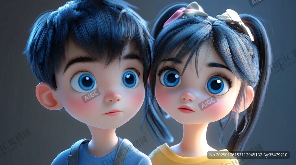 3d男女卡通形象