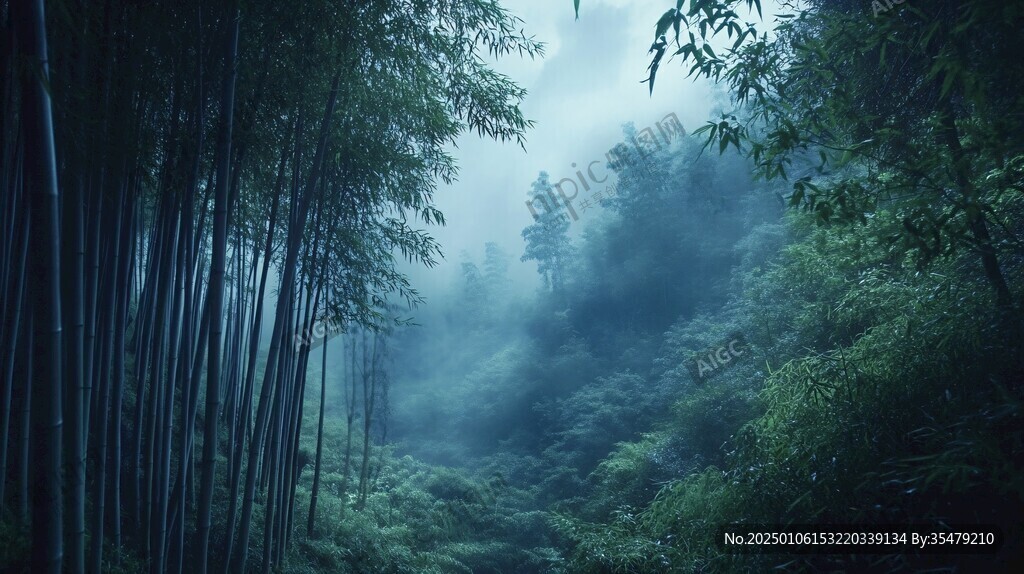 竹林意境圖