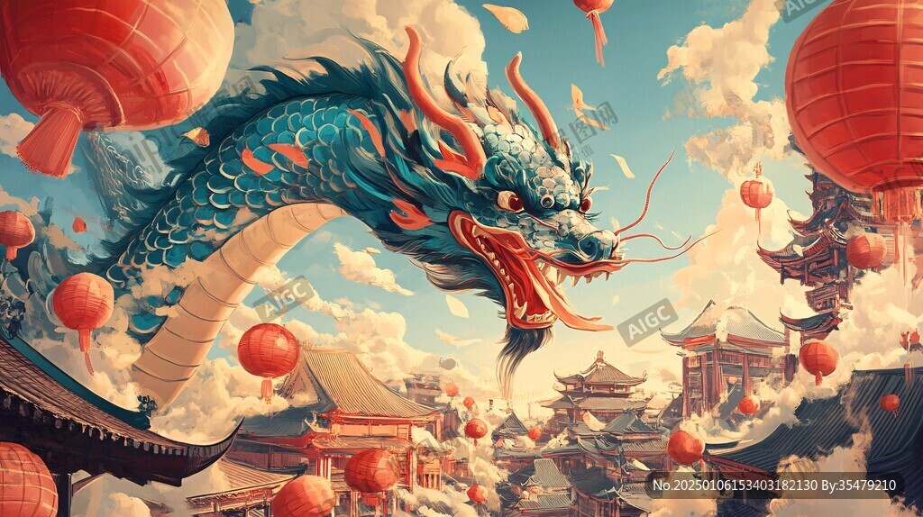 龍年橫版插畫(huà)