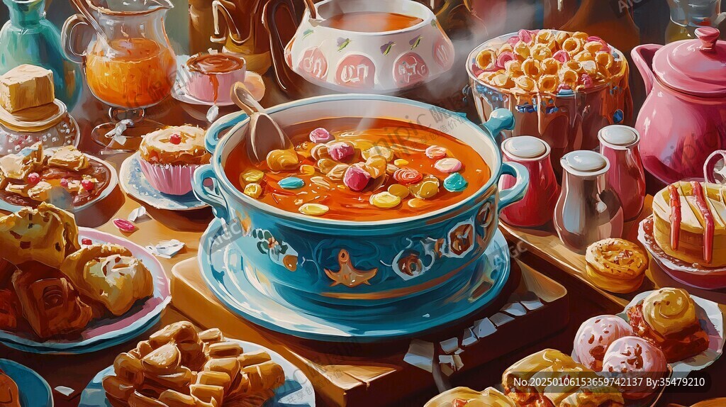豆泡兒湯插畫