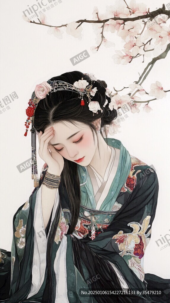 漢服美女插畫