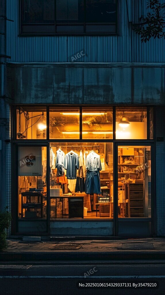 店鋪夜景傍晚