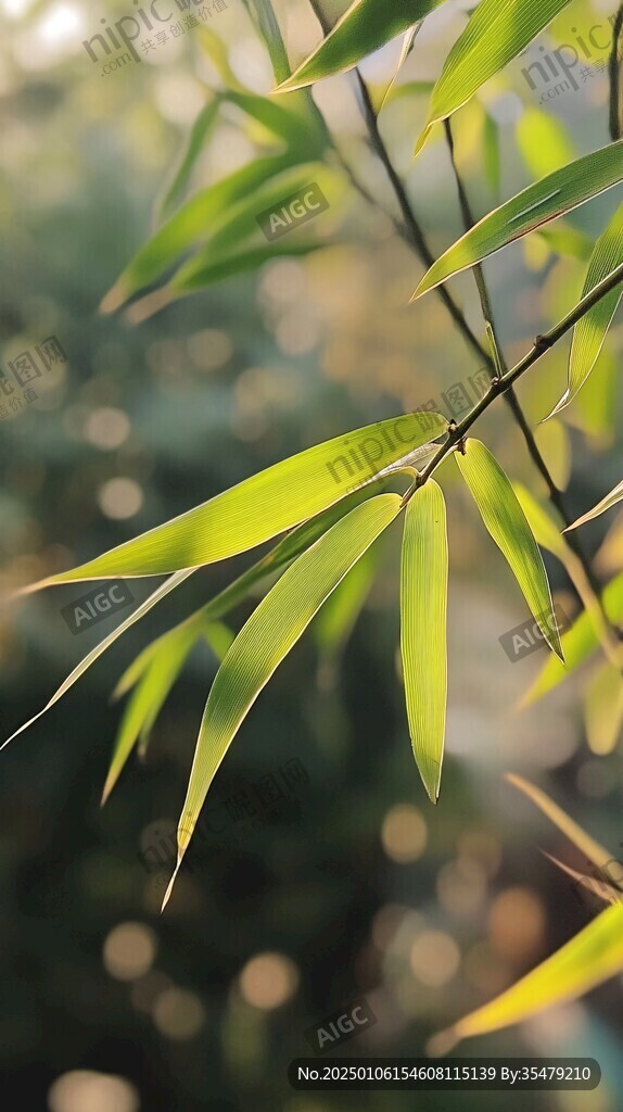 光影竹葉