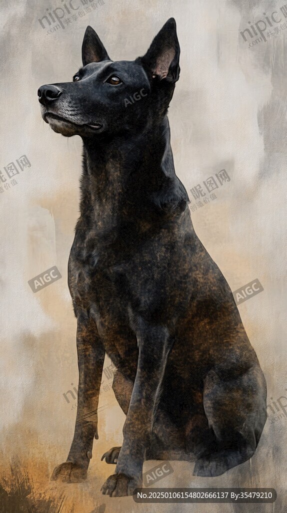 杜賓犬插畫