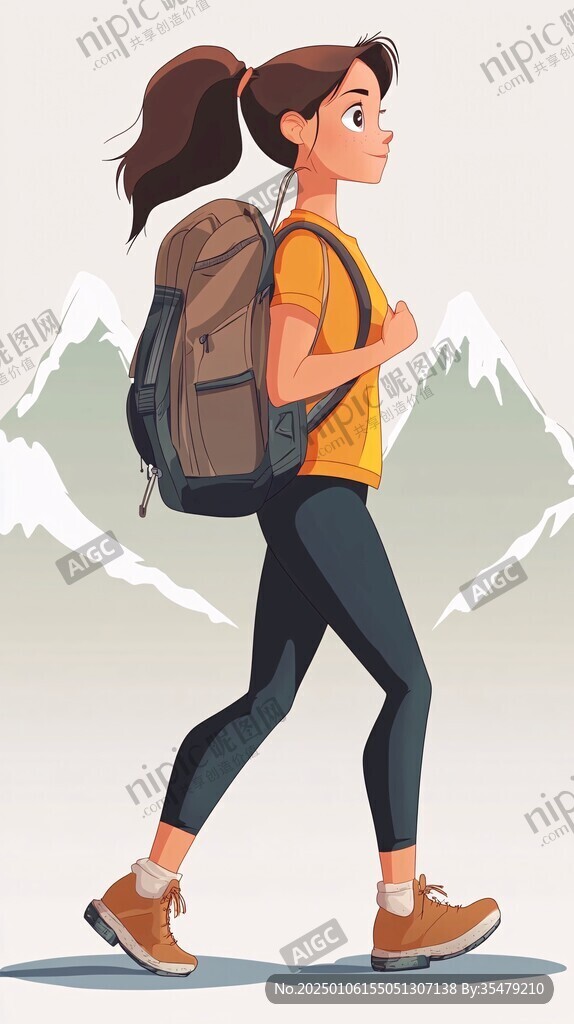 登山插畫