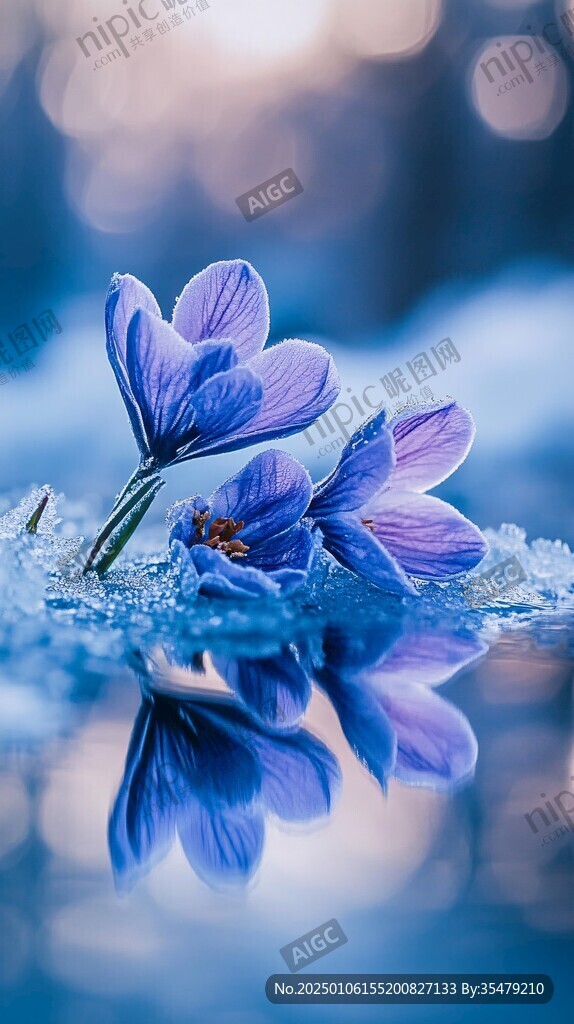 唯美藍雪花