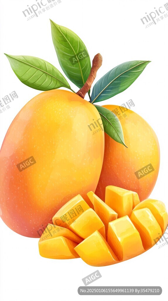 卡通芒果插畫