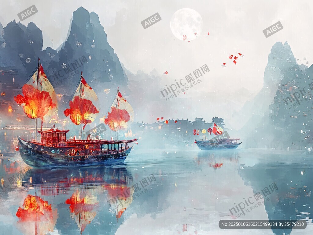 孤舟插畫