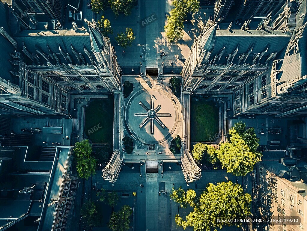 對稱建筑航拍