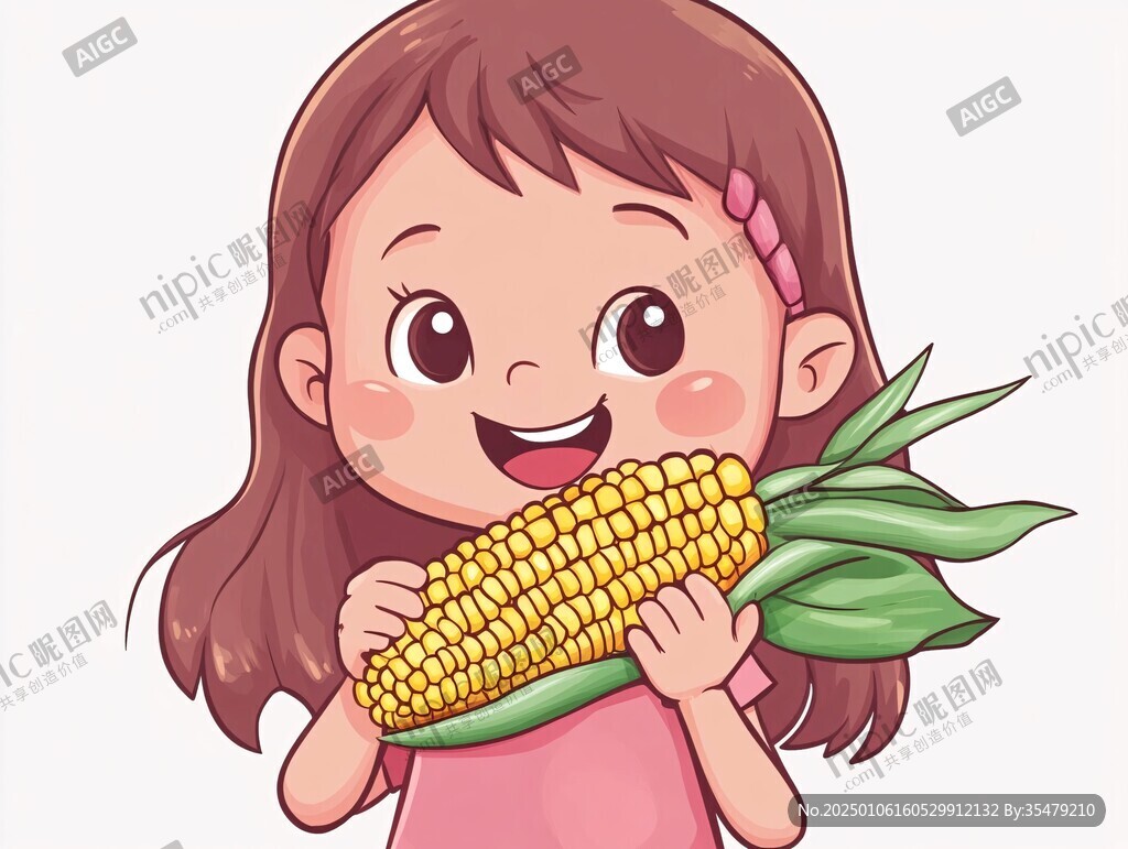 卡通雜糧女孩