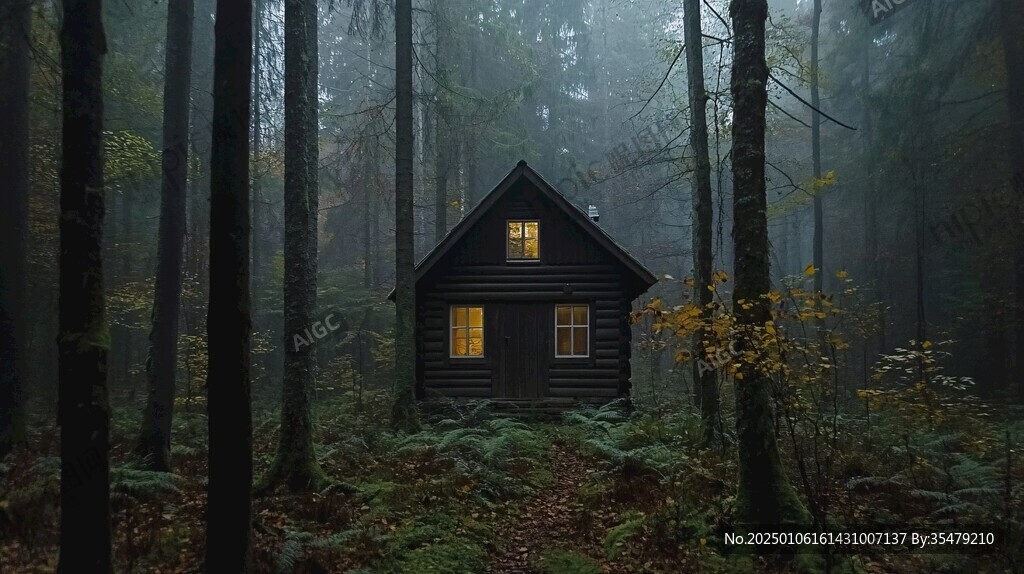 林中小屋森林木屋