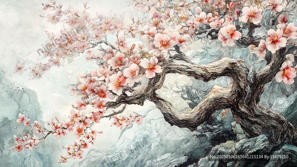 油畫梅花