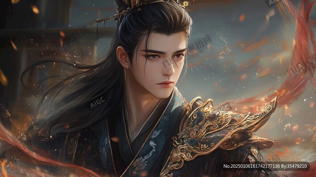 原創(chuàng)手繪古裝美男