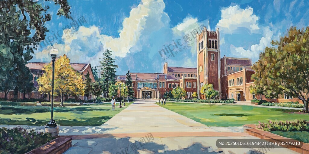 斯坦福大學(xué)插畫水彩