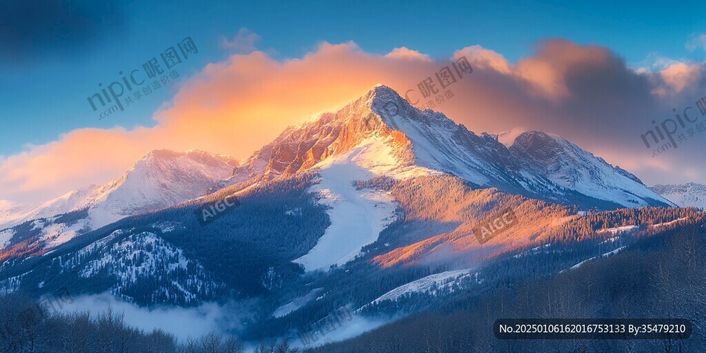 雪山朝暉