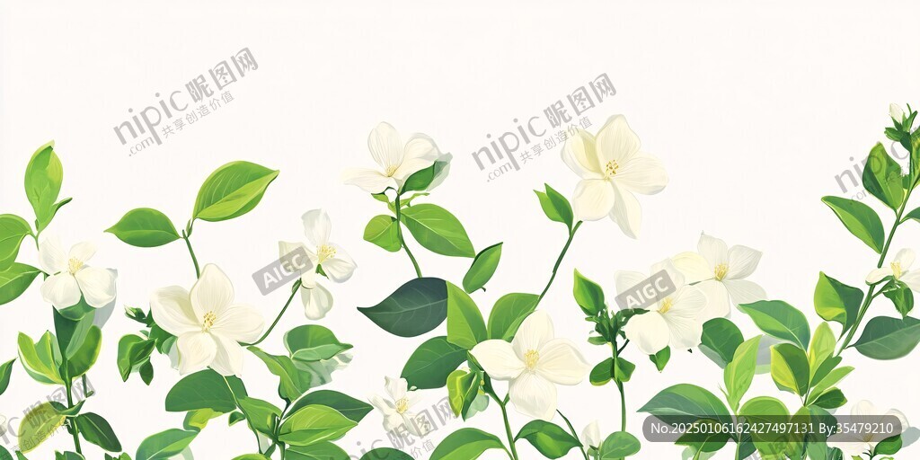 茉莉花插畫