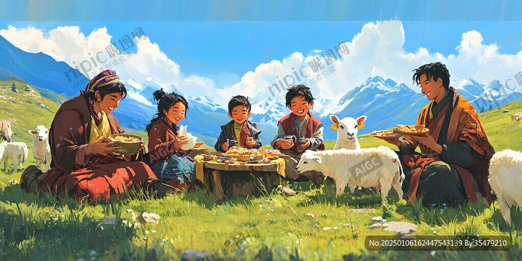 蒙古生活插畫