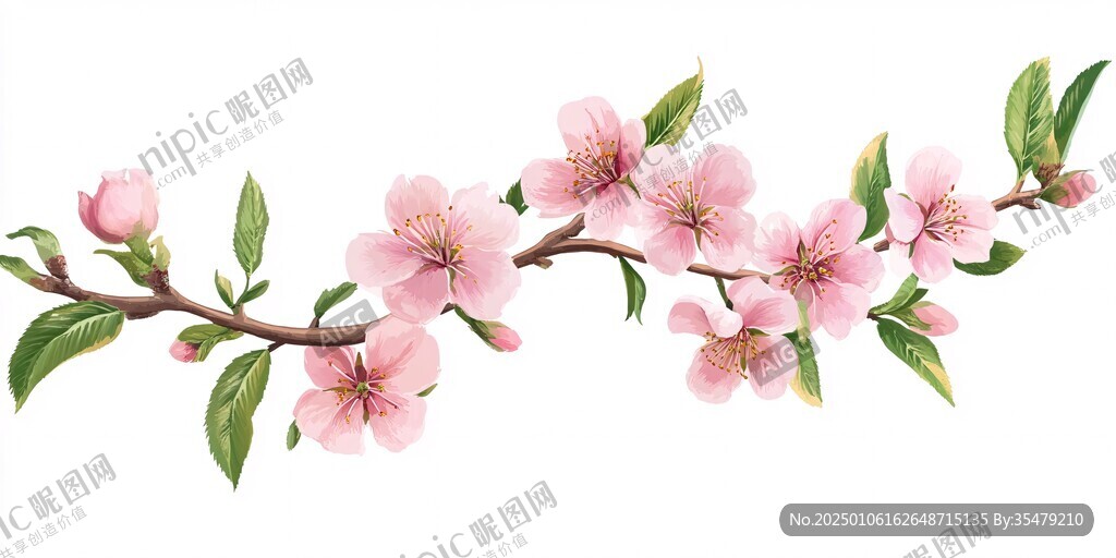 手繪花卉手繪桃花