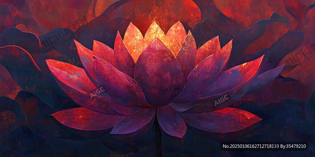 蓮花插畫啊
