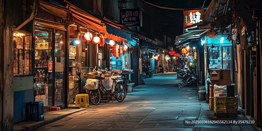 街景民俗古建筑夜景