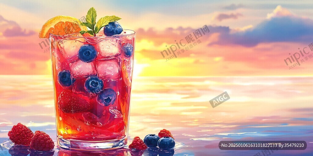 夏季冰飲插畫