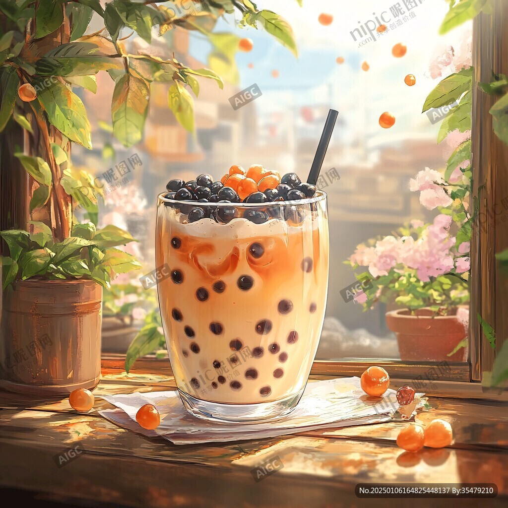 奶茶插畫