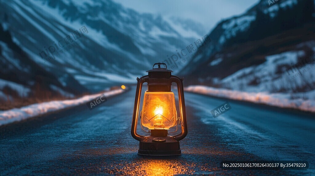 山路燈光
