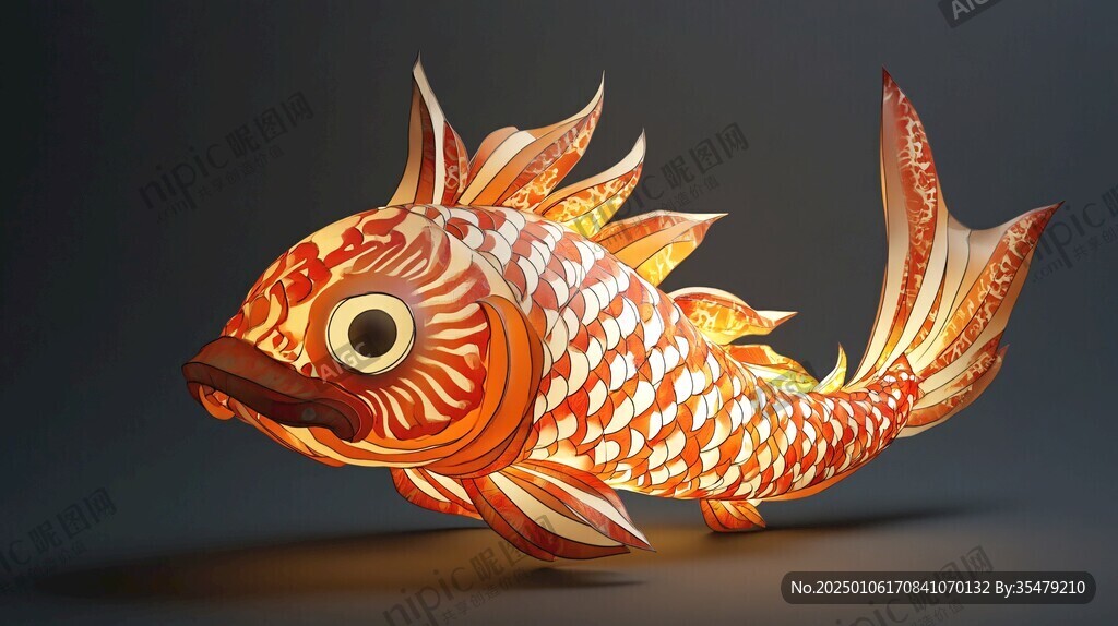 卡通寫實(shí)紅鯉魚