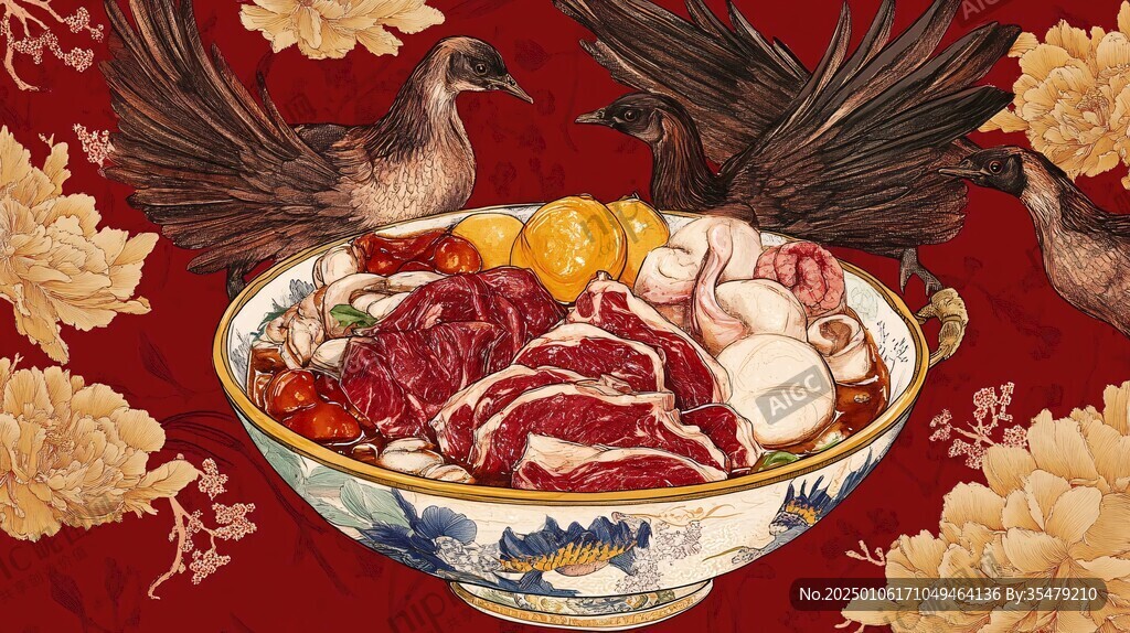 鹵水拼盤插畫