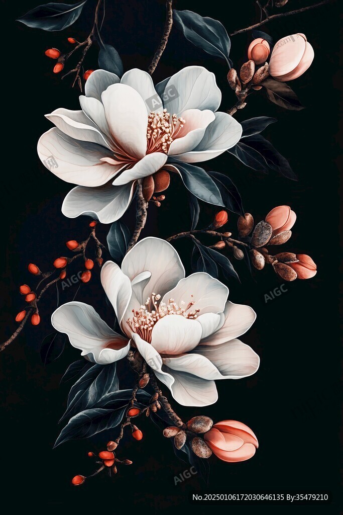 唯美花卉工筆花卉