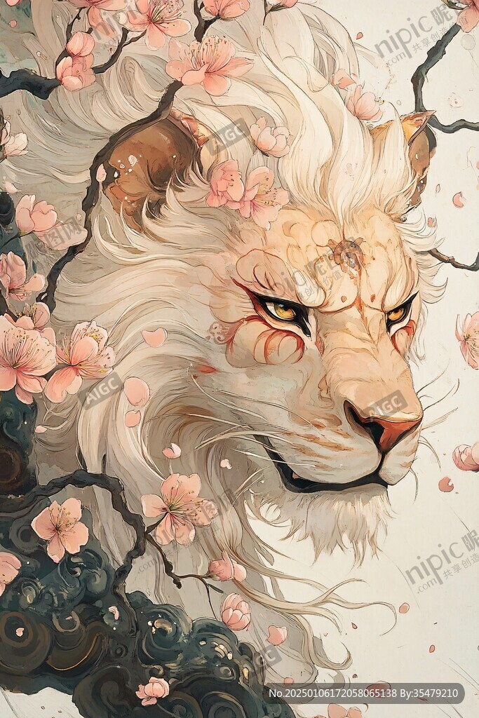 醒獅鼠標(biāo)墊插畫