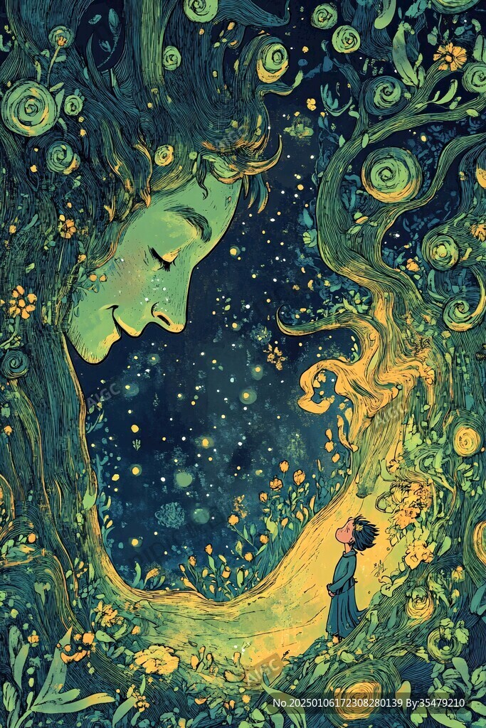藍(lán)色系手繪插畫