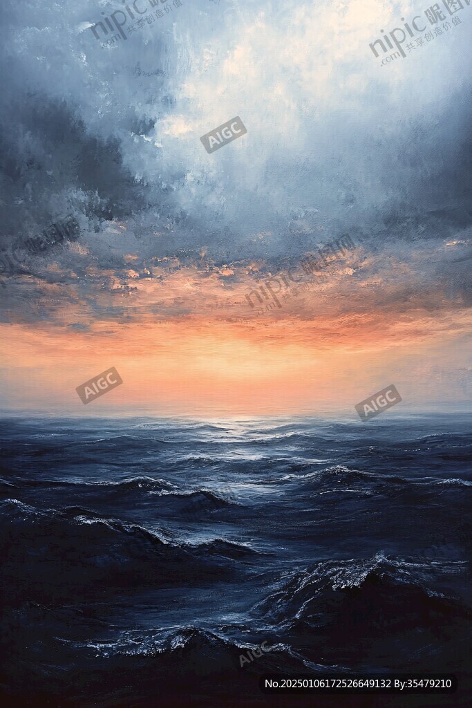 唯美大海風(fēng)景油畫