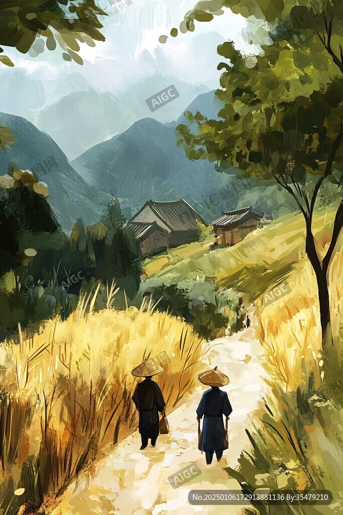 插畫農(nóng)村