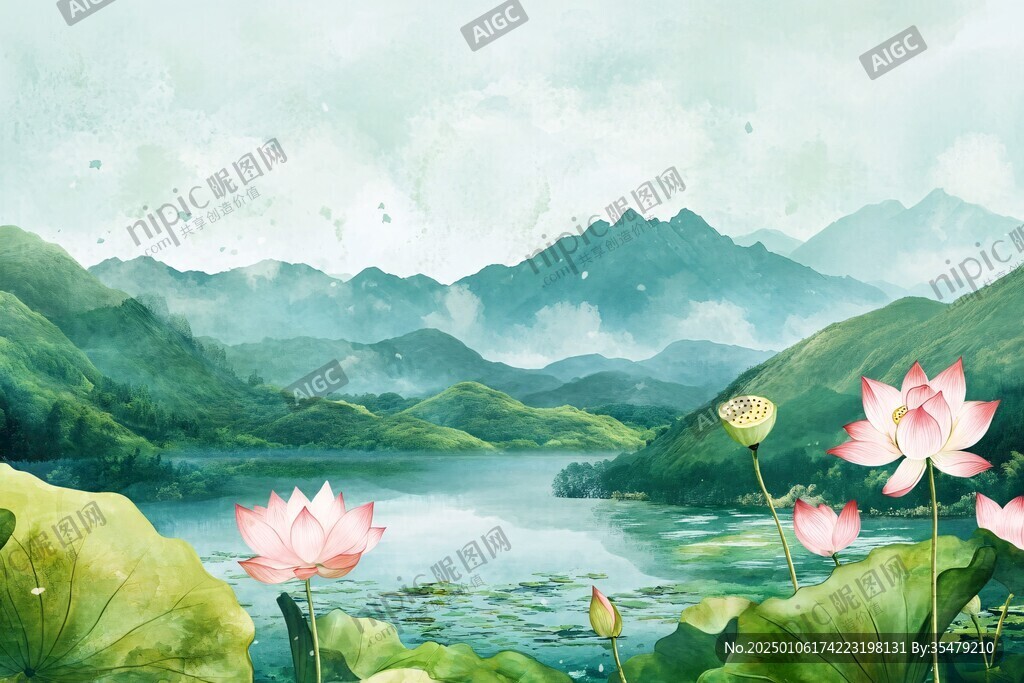 山水間插畫