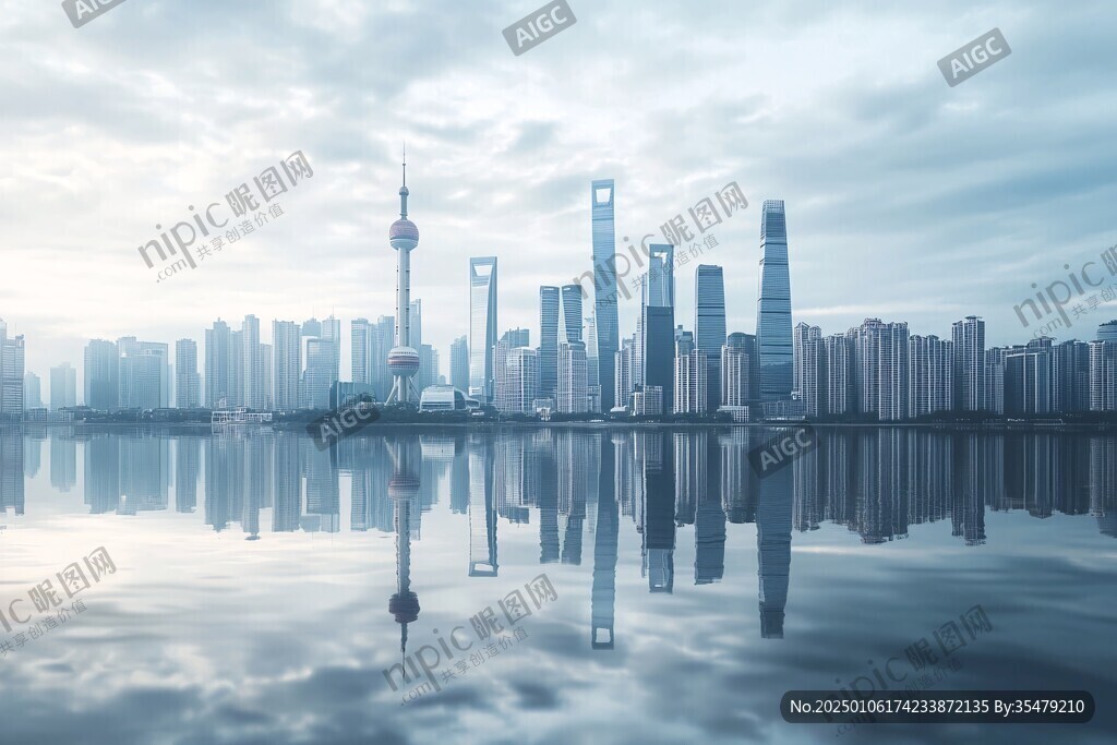 陸家嘴倒影