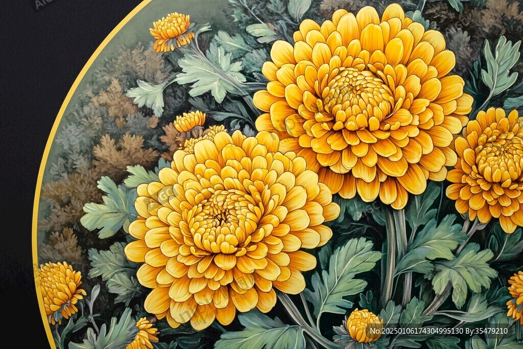 畫琺瑯花盤