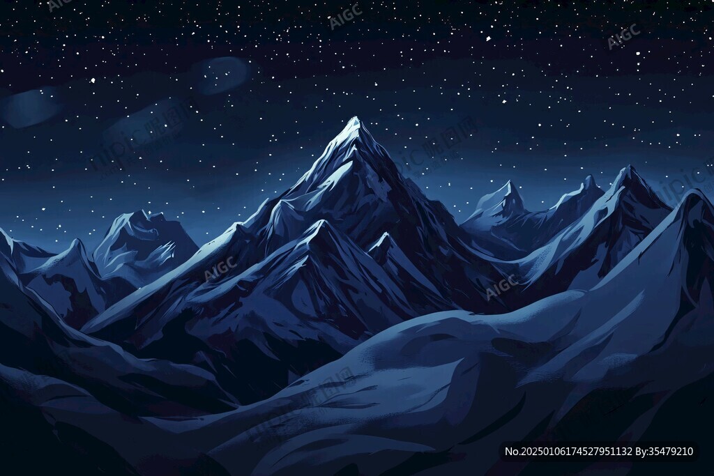 夜晚山峰