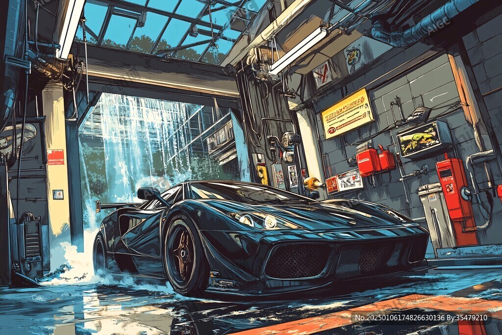 汽車包裝插畫