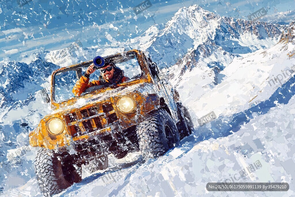 雪山越野車