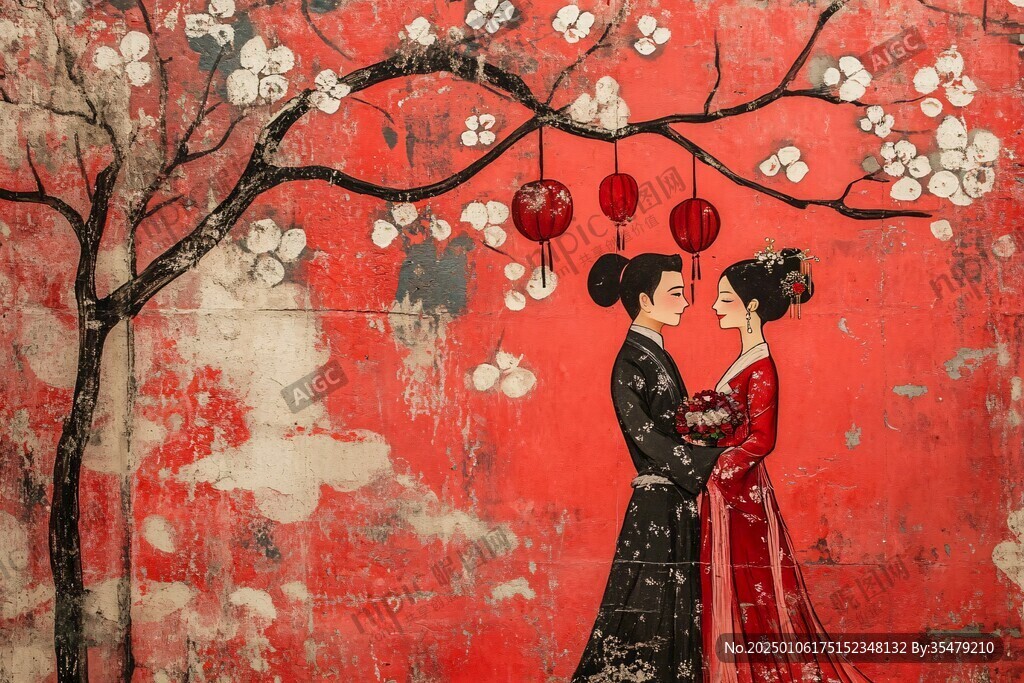 古風(fēng)美女紅墻