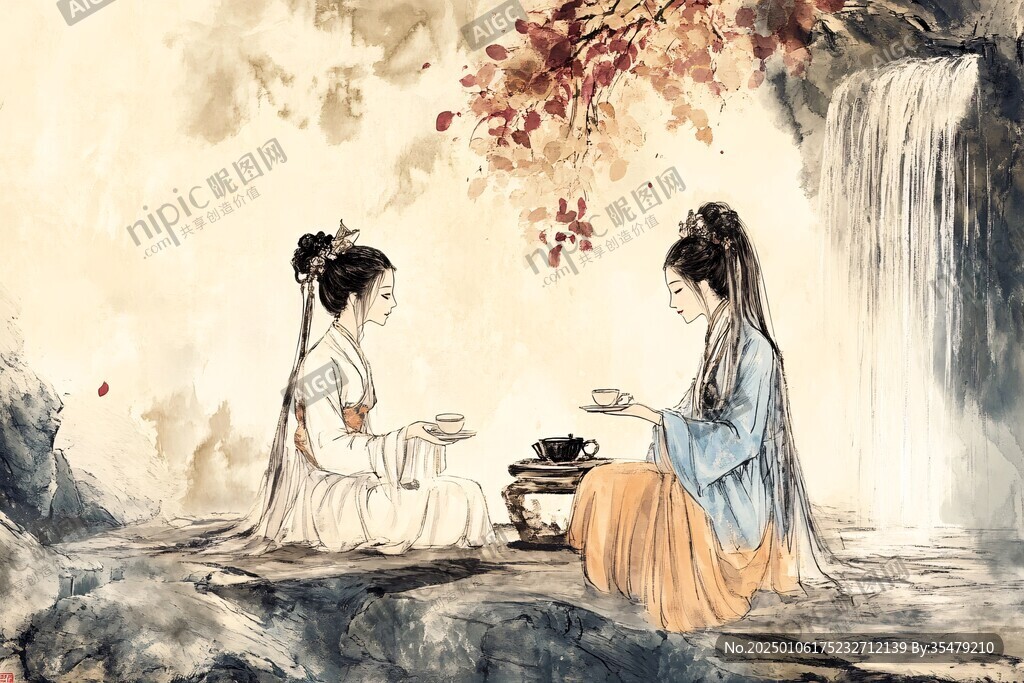 佳人對弈圖
