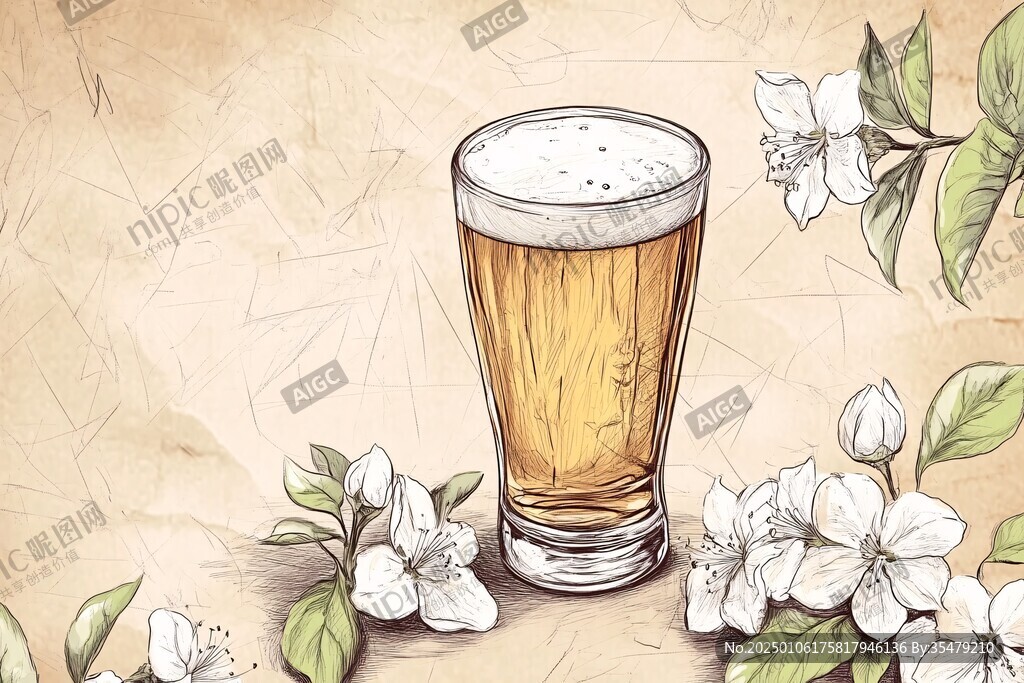 啤酒杯插畫