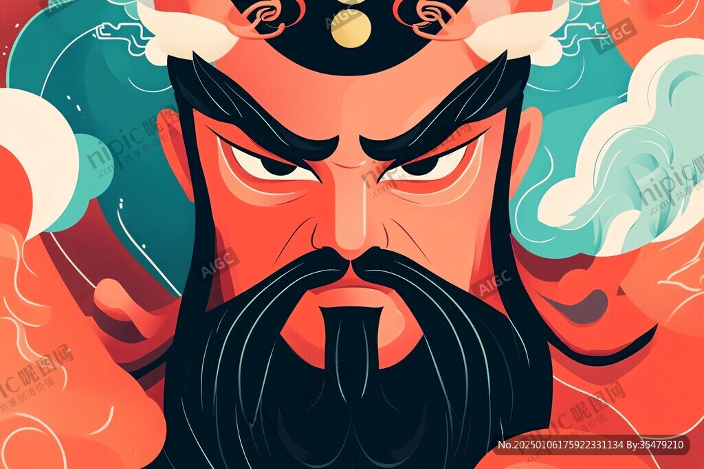 財(cái)神包裝插畫