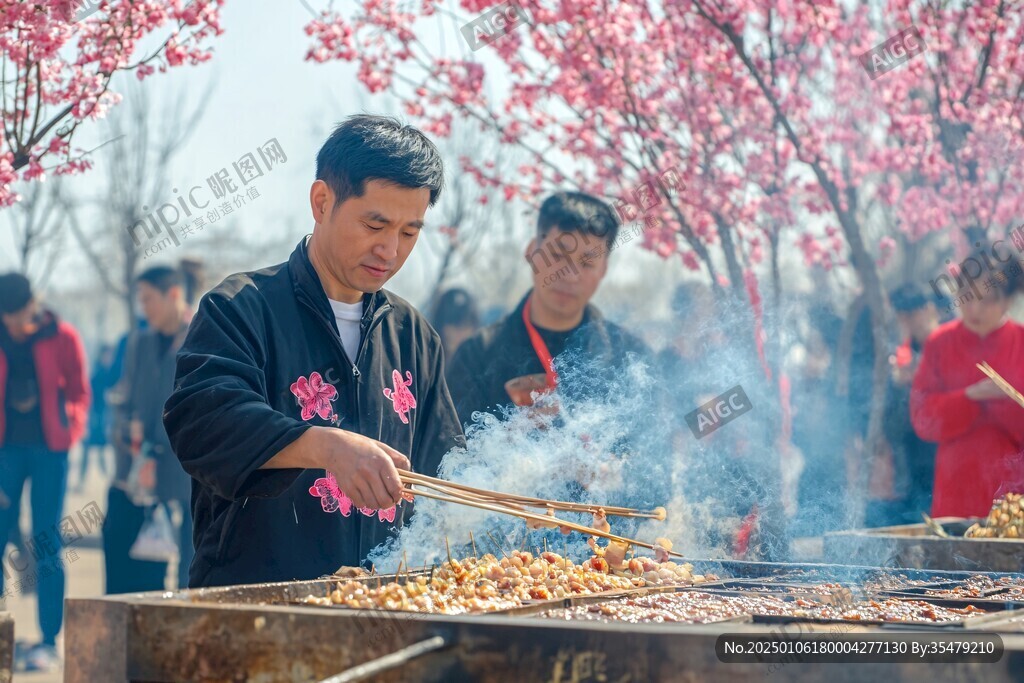 航拍桃花節(jié)現(xiàn)場