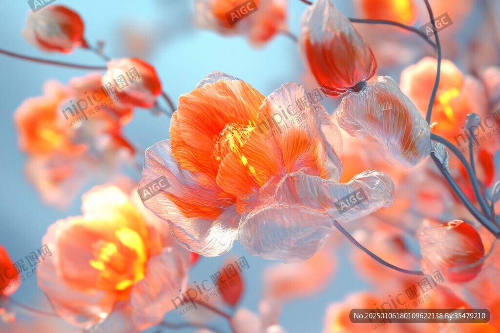 唯美凌霄花卉
