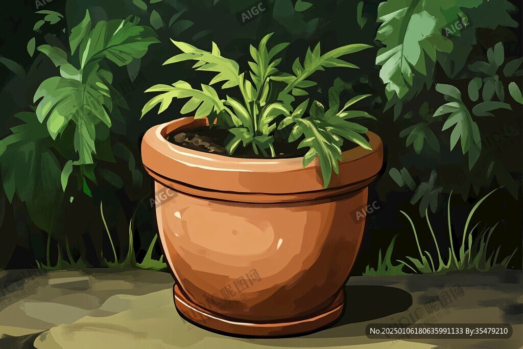 盆栽插畫
