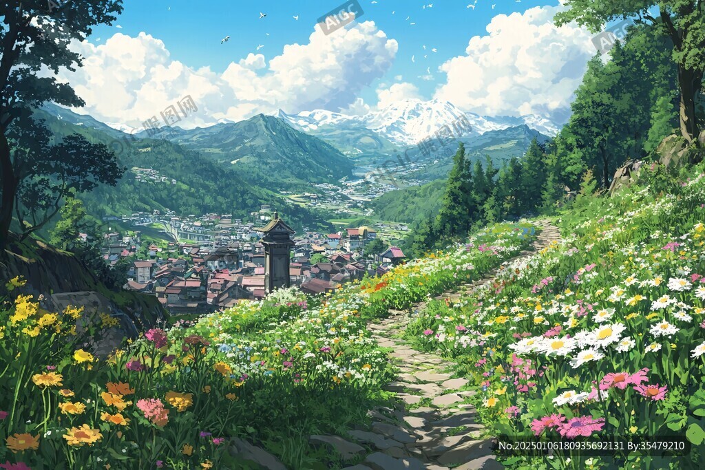 動漫場景插畫