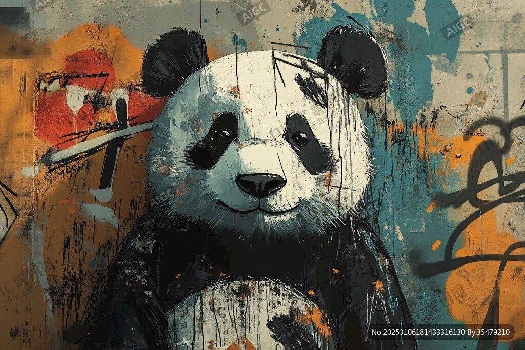 熊貓潮流插畫